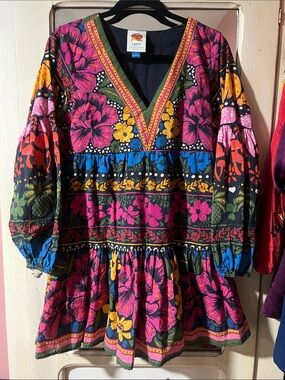 Farm Rio for Anthropologie Floral Mini Dress, XS
